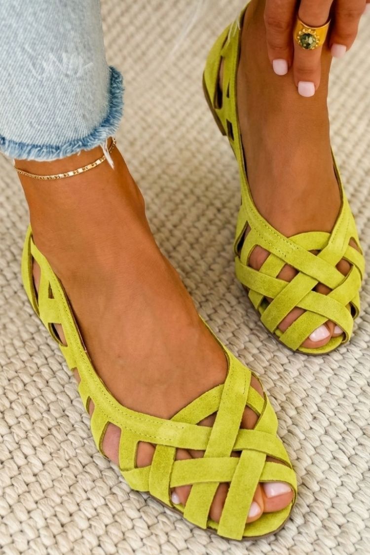 Sandalias Planas Trenzadas de Colores