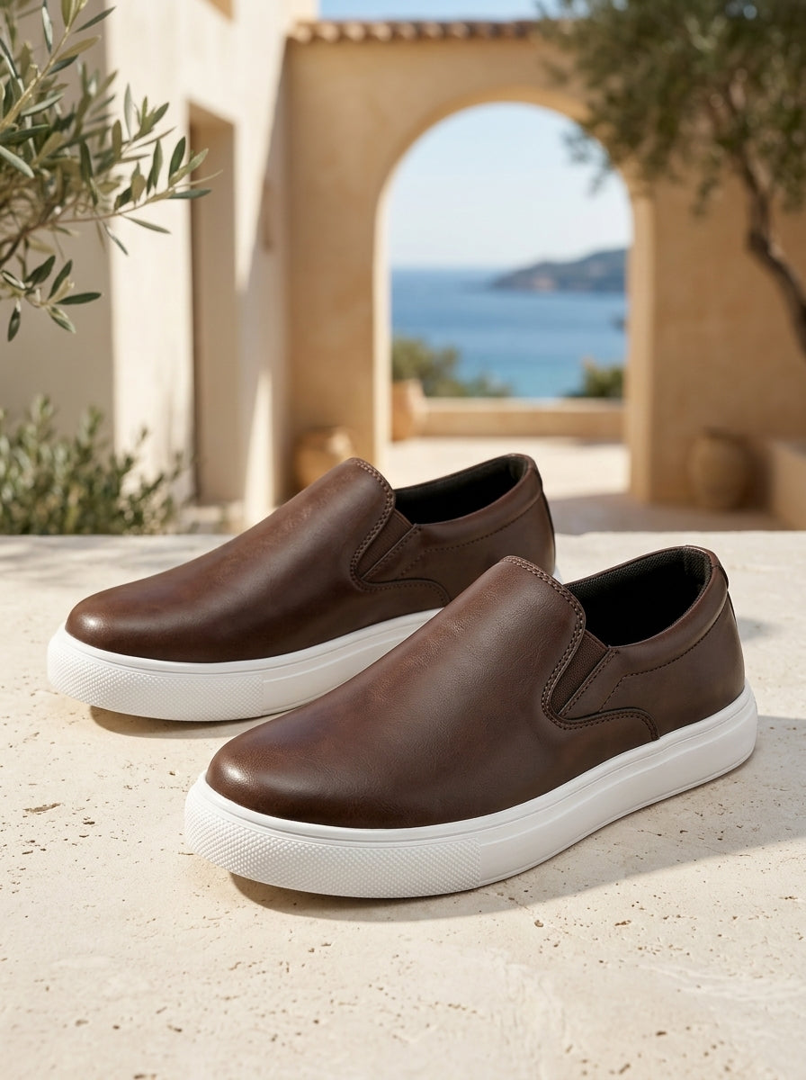 Chaussures slip-on casual en cuir