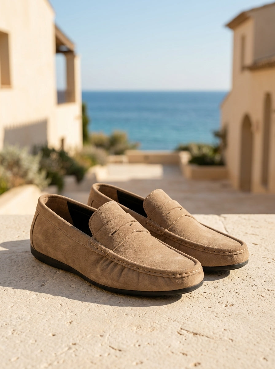 Mocassins legers en daim pour homme