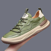 Chaussures en cuir a semelle haute