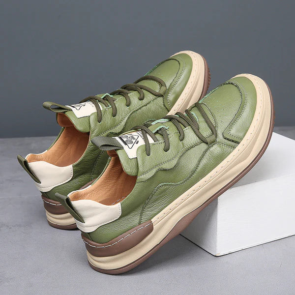 Chaussures en cuir a semelle haute
