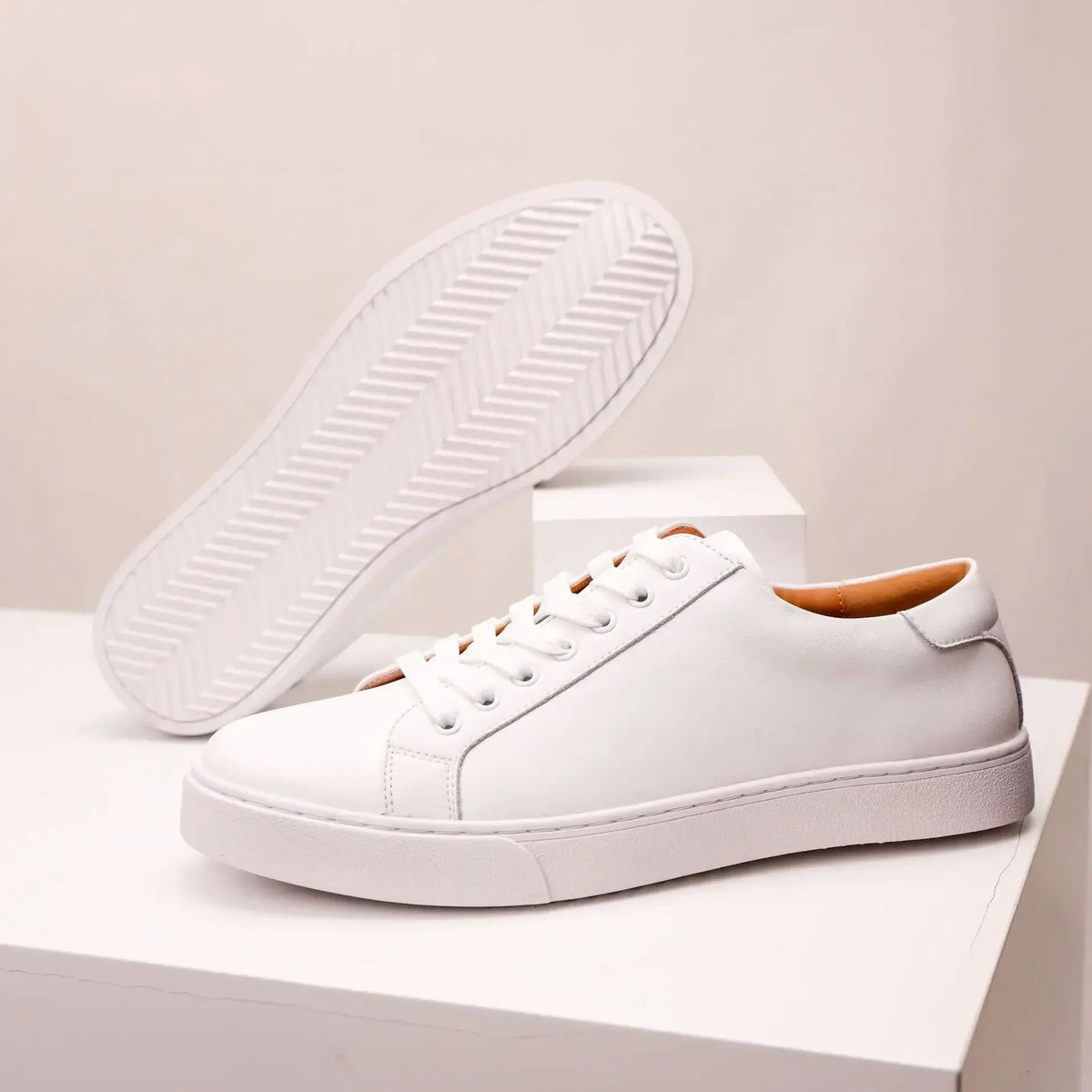 Sneakers en cuir veritable