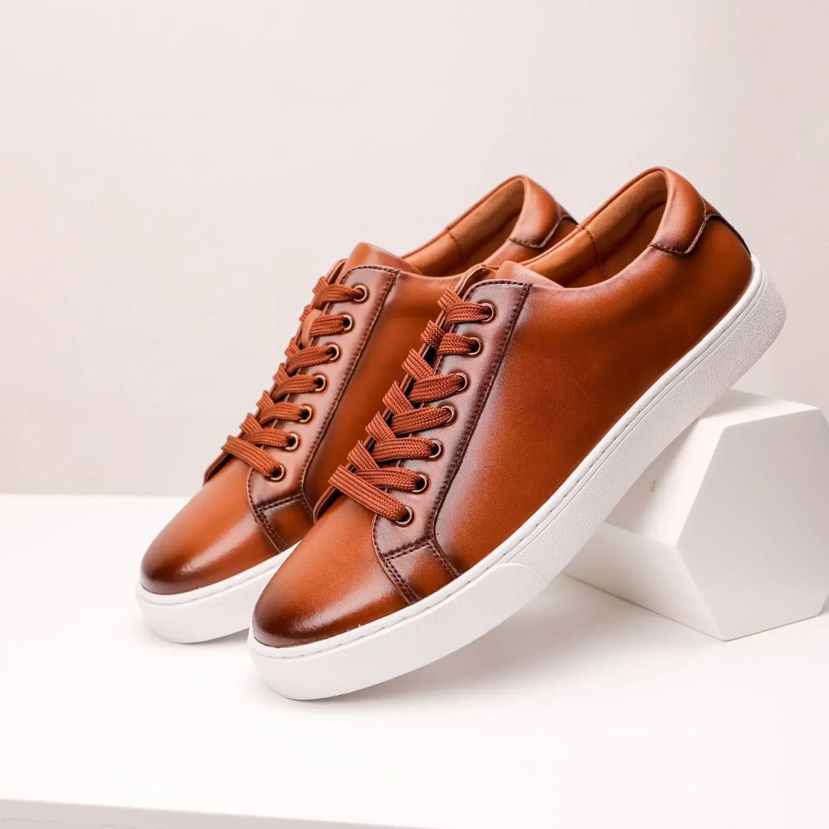 Sneakers en cuir veritable