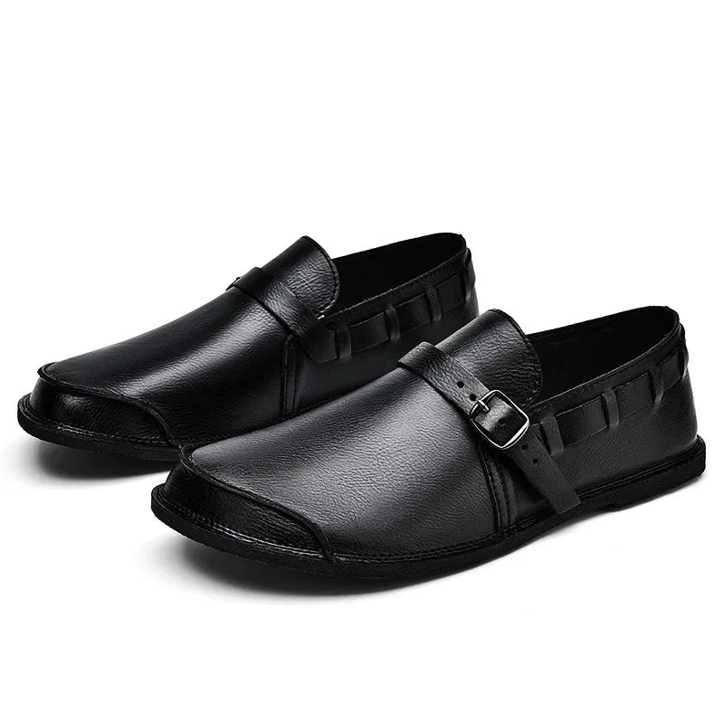 Mocassins en cuir a boucle