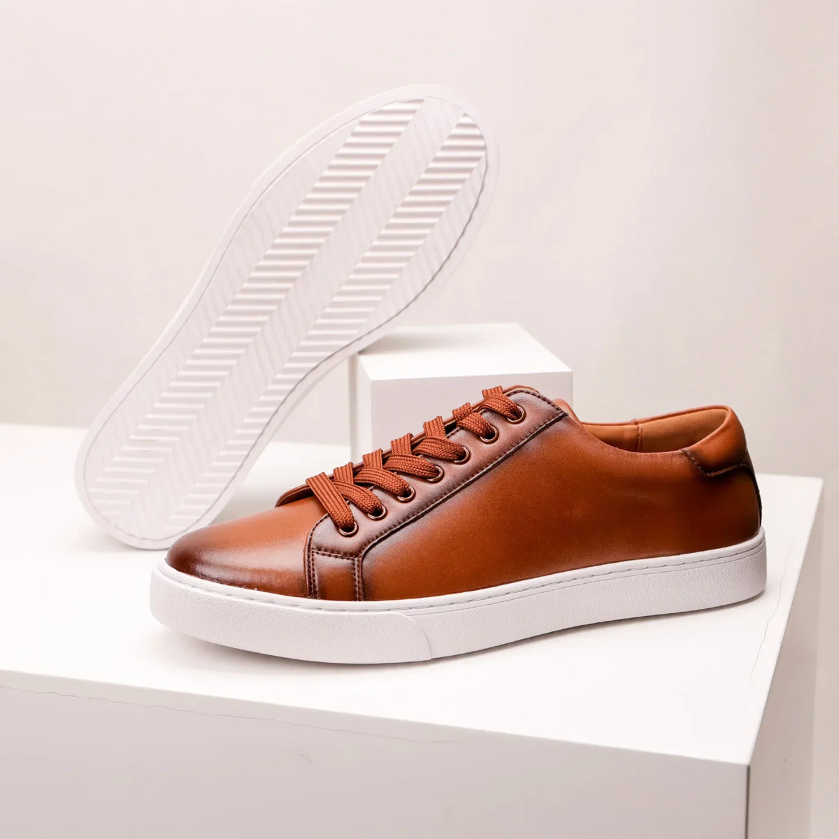 Sneakers en cuir veritable